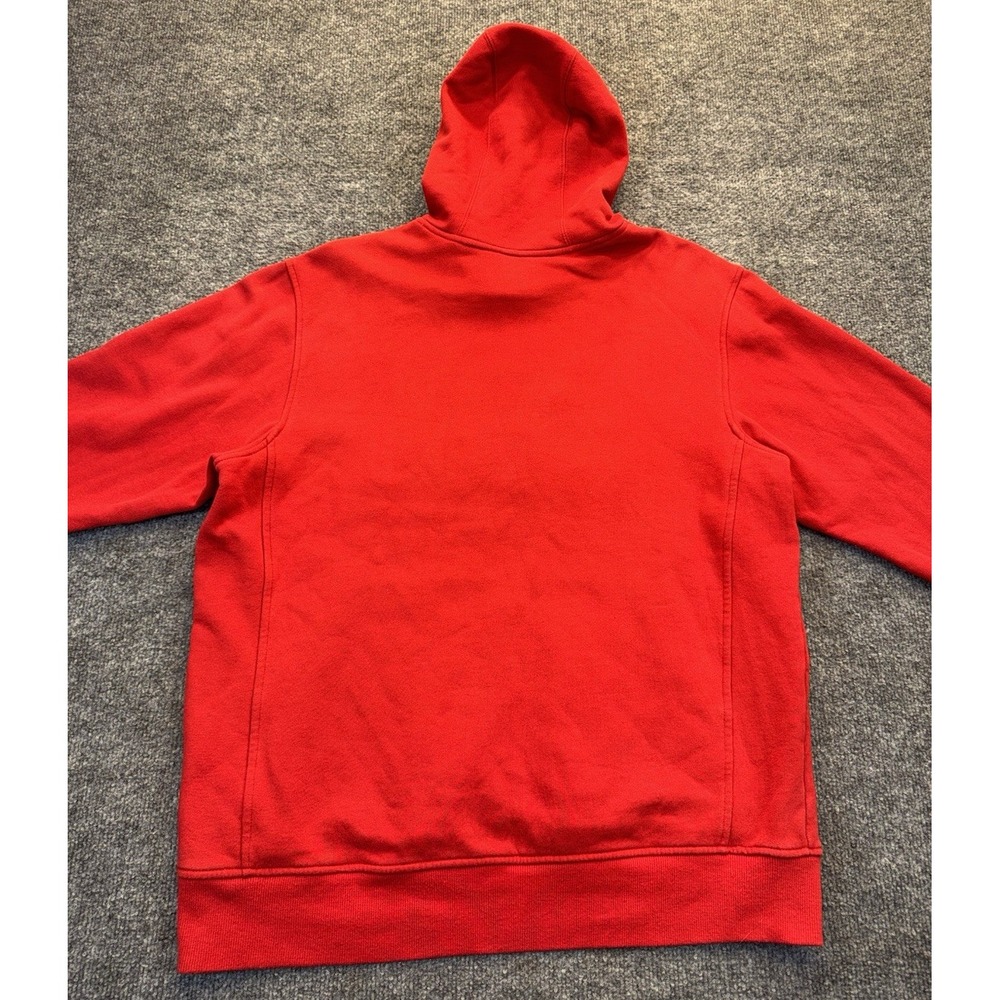 Adidas Hoodie Men's Size Large Red Pullover Fleece Logo Sweatshirt - Picture 6 of 11